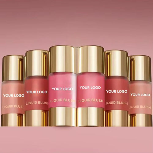 7-color Liquid Blush Private Label Small Dropper Long Lasting Natural Easy To Apply Custom Logo Waterproof Makeup Gold Lid