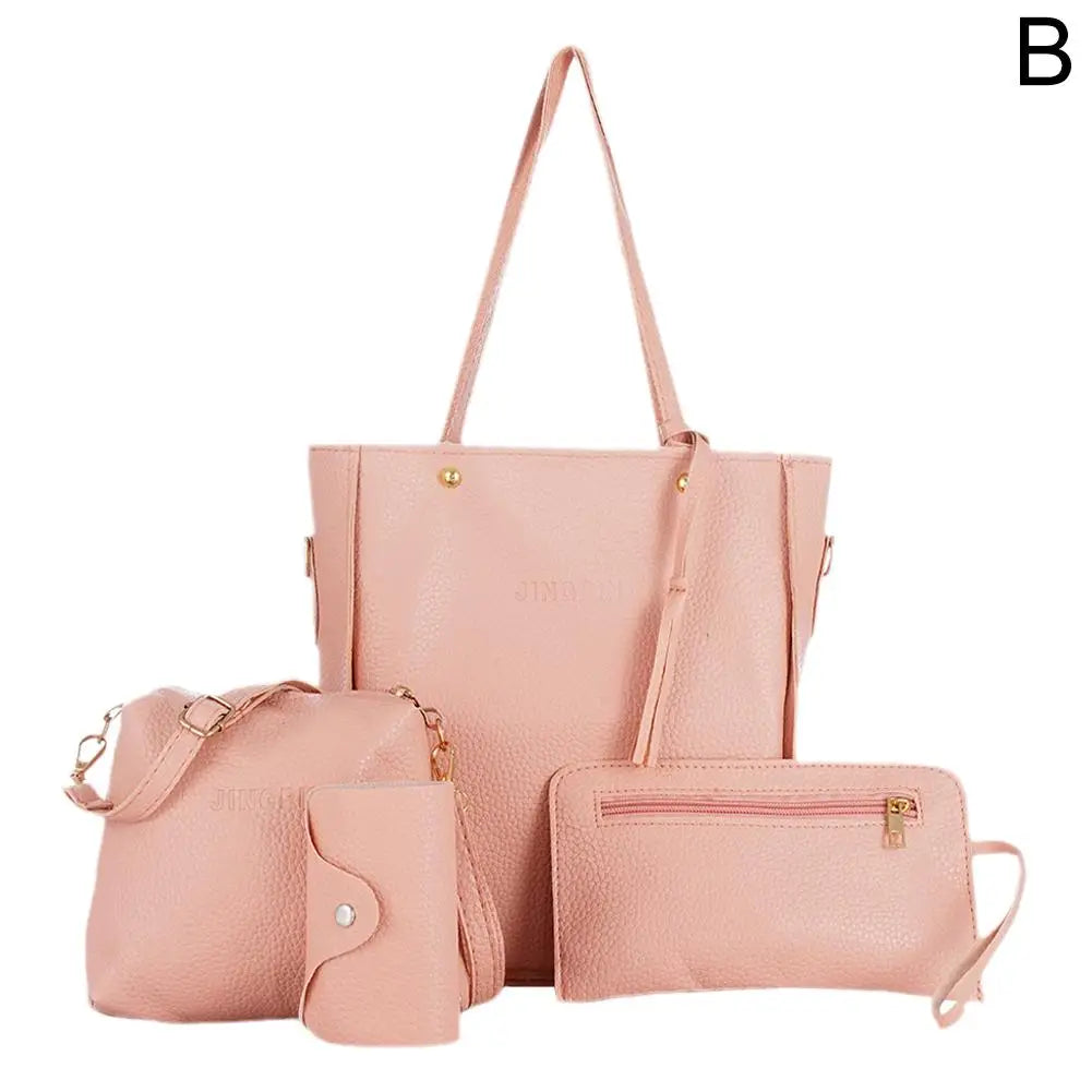 4Pcs Women Bag Set Handbag,Crossbody Bag,Storage Bag,European Fashion Large Capacity Casual Shoulder Bag Holiday Gift